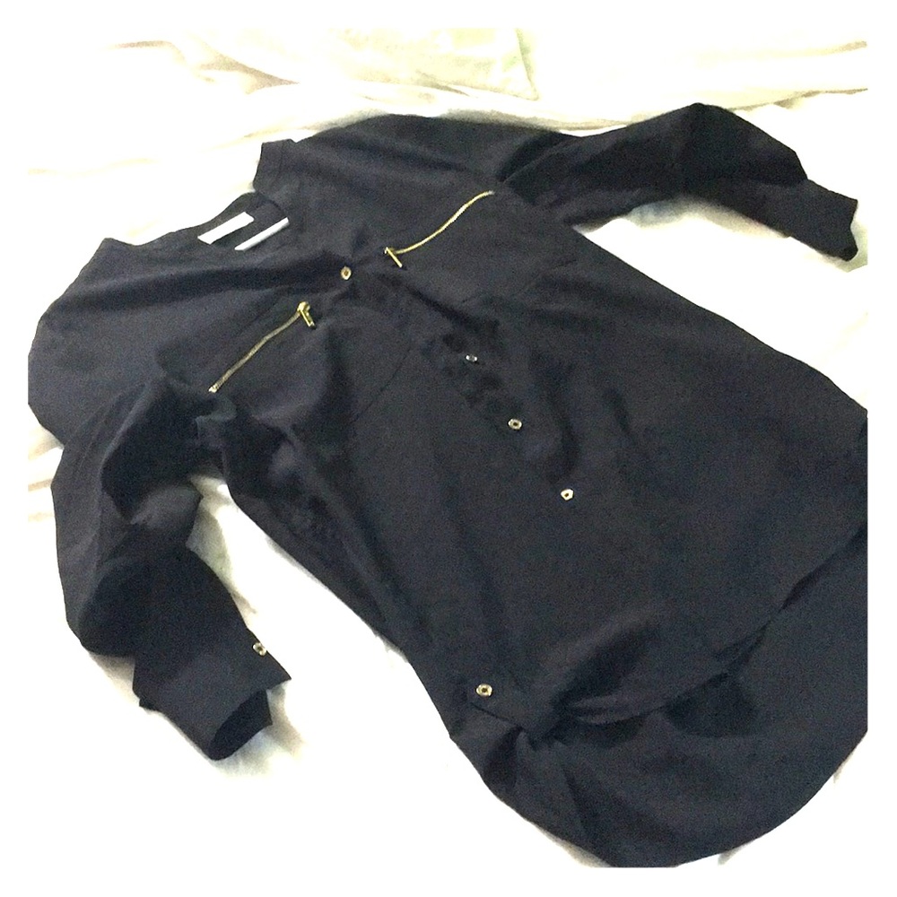 Calvin klein sheer black blouse